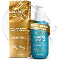 MAREE Hair Oil for Frizzy Hair with Argan Oil, Keratin & Biotin – Hair Serum for Dry and Curly Hair Gloss – Frizz Control Hair Care Products for Women – Aceite Para el Cabello – 50 ml