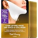 MAREE V Line Lifting Mask with 24K Gold – Deep Collagen Face Mask for Women – Jawline Shaper Mask with Retinol & Hyaluronic Acid – Neck Tightening & Firming – Double Chin Strap for Face Lift