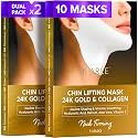 MAREE V Line Lifting Mask with 24K Gold – Deep Collagen Face Mask for Women – Jawline Shaper Mask with Retinol & Hyaluronic Acid – Neck Tightening & Firming - Double Chin Strap for Face Lift - 2 pack