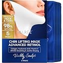 MAREE V Line Lifting Mask Chin Strap - Advanced Retinol Face Lifting Mask & Neck Lift Tape - Double Chin Reducer & Jawline Shaper - Retinol Collagen Facial Masks for Face Lift, Tightening and Firming