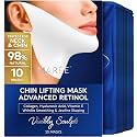 MAREE V Line Lifting Mask Chin Strap - Advanced Retinol Face Lifting Mask & Neck Lift Tape - Double Chin Reducer & Jawline Shaper - Retinol Collagen Facial Masks for Face Lift, Tightening and Firming