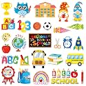 MARFOREVER 25 PCS Back to School Window Gel Clings Wall Glass Decorations
