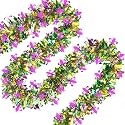 MARFOREVER 3 Pcs Mardi Gras Tinsel Garland Party Decorations 19.7 Ft