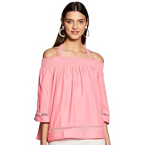 Marie Claire Womens Solid Regular Fit Blouse