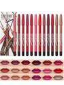 Marie Huda 12-Color Lip Liner Pencil Set for Women & Girls Waterproof Long Lasting Matte