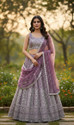 Marigold Embroidered Stitched Lehenga Choli (Pink)