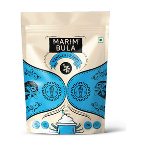 marim bula vanilla frappe premix powder thick smooth texture for milkshakes cold coffee