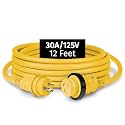 Marinco 30A 125V Marine Shore Power Cordset, Yellow, 50 Ft, 199119 (Pack of 2)