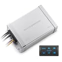 Marine Bluetooth Amplifier car Audio System Waterproof Multi-Function Remote Class D Amp ATV UTV Amp 4 Channel Output (Silvery)