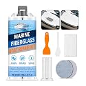 Marine Fiberglass Repair Kit for Boats, Gel Coat Repair Kit with Waterproof Epoxy Filler, Boat Fiberglass Repair Kit to Fix Holes, Chips, Deep Cracks & Scratches, White, Above-Waterline Use