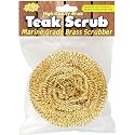 Marine Grade Brass Teak Scrubber not Cheap Stainless Steel Scrub Scouring Pad | Gentle Non-Scratch Deck | Rustproof | Premium Yacht Wood Restorer - Refinish Wood Furniture & Boat Teak