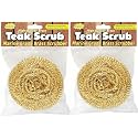 Marine Grade Brass Teak Scrubber not Cheap Stainless Steel Scrub Scouring Pad | Gentle Non-Scratch Deck | Rustproof | Premium Yacht Wood Restorer - Refinish Wood Furniture & Boat Teak（2Pack）