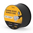 Marine Grade Bungee Cord Heavy Duty Outdoor, 1/4" 50FT Elastic Roll