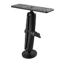 Marine-Grade Metal Fish Finder Mount for Boat with B Size Ball 1"/25mm, 5.91" Arm and Universal Fish Finder Mounting Plate, Drilled Base, Compatible with Garmin, Lowrance, Humminbird and More