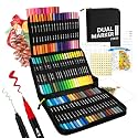 Markers for Adult Coloring Books No Bleeding, 72 Dual Tip Coloring Markers