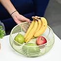MARKET 99 Green Wire fruit Basket for Kitchen Storage | Net Cover Basket for Dining Table | Kitchen Drainer | Multipurpose Metal Organizer for Vegetables (Iron)