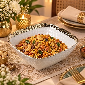 market 99 antique off-white ceramic square serving dish  stylish serveware for snacks salads starters amp desserts  microwave amp dishwasher safe  elegant bowl for home amphotels