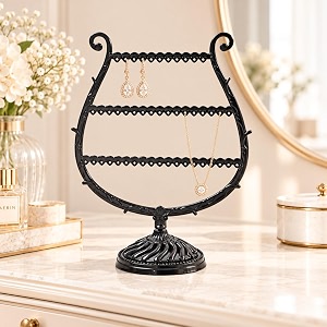 market 99 black jewellery holder rack tower  stylish organizer for rings earrings amp bracelets  functional and decorative display stand for dressing table vanity amp home storage solution