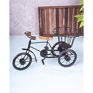 market99 movable black metal amp wooden planter with wheels  indoor decorative plant pot for home office living room study desk balcony reception amp caf  modern rustic tabletop plant holder