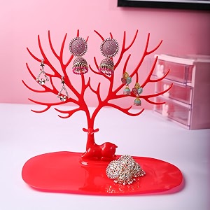 market 99 stylish red jewellery tree stand  decorative organizer rack tower for necklace earrings amp bracelets  jewelry display holder for dressing table home decor amp space-saving storage