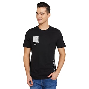 Marks Spencer Mens Printed Cotton Crew