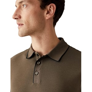Marks Spencer Mens Solid Cotton Collared