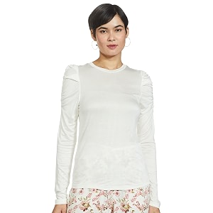Marks Spencer Womens Solid Viscose Crew