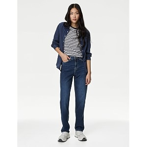 marks amp spencer womens light wash high rise boyfriend fit jeans