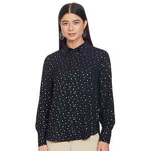 Marks Spencer Womens Printed Polyester Collared