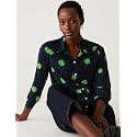 Marks amp Spencer Womens Printed Polyester Collared