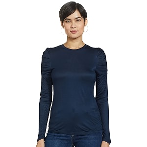 Marks Spencer Womens Solid Viscose Crew