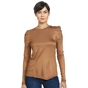 Marks Spencer Womens Solid Viscose Crew