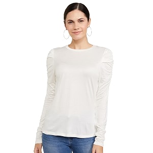 Marks Spencer Womens Solid Viscose Crew