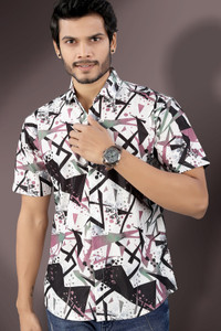 Marmic Fab Men Comfort Fit Printed Mandarin