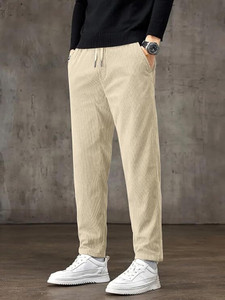 Marmic Fab Straight Fit Men Beige Trousers
