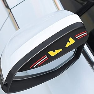 marrone 2pcs rear view mirror rain visor smoke guard universal carbon fiber rear view side mirror rain eyebrow for cars suv truck rear view mirror cover accessories bird eye