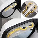 Marrone 2Pcs Rear View Mirror Rain Visor Smoke Guard Universal Carbon Fiber Rear View Side Mirror Rain Eyebrow for Cars SUV Truck Rear View Mirror Cover Accessories (WHITE MONSTER)