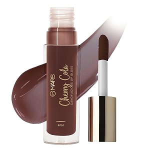 mars candylicious sheer lip gloss for women  hydrating amp high shine  lightweight  non-sticky  enriched with vitamin-e hyaluronic acid amp avocado ester 40ml 08-cherry cola