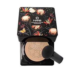 mars chamomile cushion foundation with applicator  dewy finish amp easy to blend nourishing foundation for face makeup 20g shade-04