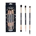 MARS Enchanted Eye Brush Set of 3 | Multipurpose Eye Makeup, Eyebrow & Liner Brushes | Soft Bristles | Compact & Travel Friendly