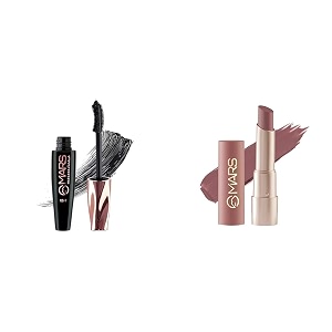 mars fabulash volumising mascara amp mars creamy matte long lasting lipstick for women combo