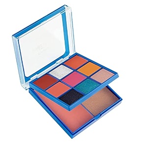 mars face and eye makeup kit for women  9 highly pigmented eyeshadows with blusher and highlighter  attached mirror 160 gm multicolor-01