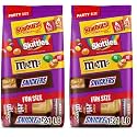 M&amp;M'S Peanut, SNICKERS, STARBURST &amp; SKITTLES Fun Size Assorted Candy Variety Pack, 19.44 oz Bulk Candy Bag (Pack of 2)