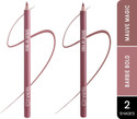 MARS Matte Lip Liner | Smooth Application, Long Lasting & Travel friendly Lip Pencil (BARBIE BOLD + MAUVE MAGIC)
