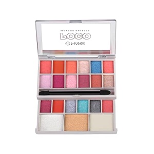 mars poco matte face makeup and eyeshadow palette with slider case  free applicator  long wearing  highly pigmented and easy to blend  21 shades 20g 02-multicolor
