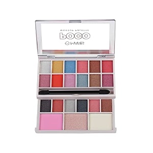 mars poco face makeup and eyeshadow palette with slider case  free applicator  long wearing  highly pigmented and easy to blend  21 shades 20g 01-multicolor