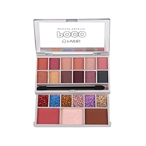 mars poco face makeup and eyeshadow palette with slider case  free applicator  long wearing  highly pigmented and easy to blend 21 shades 20g 03-multicolor