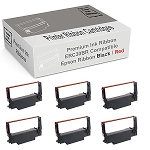 compatible with epson erc30br erc34br erc38br black red 6 pack