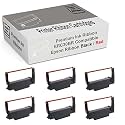 Compatible with Epson ERC30BR ERC34BR ERC38BR (Black Red, 6 Pack)