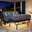 Marsail NS2 Pro Queen Adjustable Bed Base with Massage - Smart Dual Motor Bed Frame with Wireless Remote or App Control, 3-Min Assembly, Zero Gravity &amp; Anti-Snore Modes, Under Bed Lighting